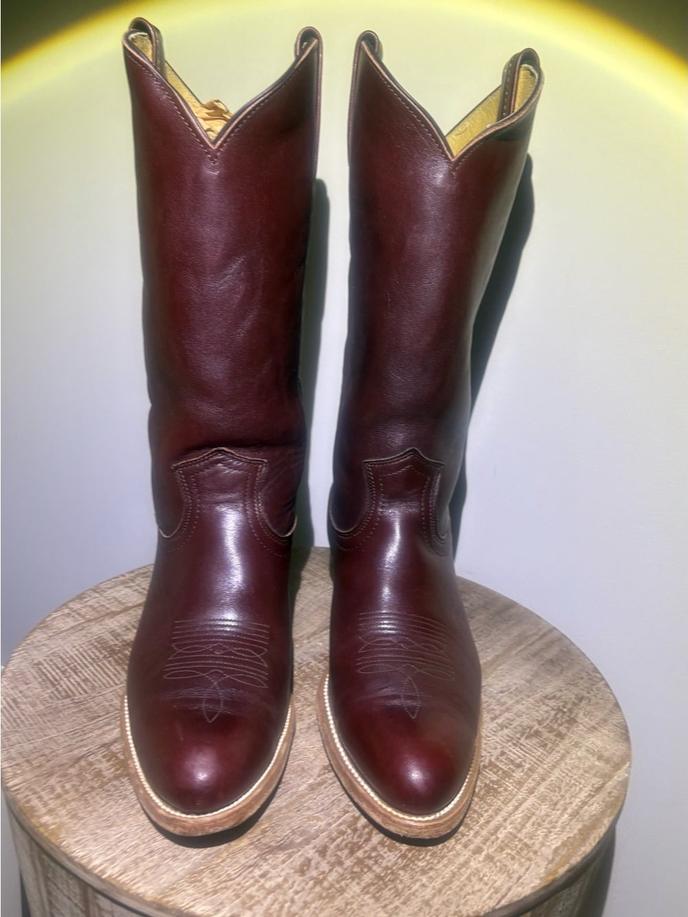 VTG Frye Made in USA Men's Genuine Leather Boots Dark Brown Sz 10 excellent